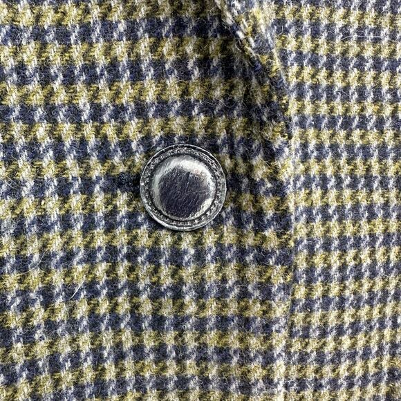 Vintage Braebrook Wool Plaid Blazer Suede Elbow Patch Size 10 Academia Preppy - Picture 9 of 12